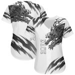 Custom Name and Number 3D Wolf Baseball Jersey - Personalized White and Black Team Jersey Personalized White White-Black