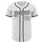 Personalized Authentic Baseball Jersey in White and Black for Men, Custom Team Style Personalized White White-Black Authentic