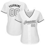 Custom Name and Number Personalized Baseball Jersey - Authentic White and Black Team Jersey Personalized White White-Black