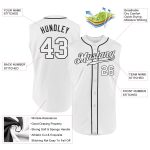 Custom Name and Number Personalized Authentic Baseball Jersey - White and Black Sleeveless Team Jersey Personalized White