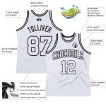 Personalized Authentic Throwback Basketball Jersey - White and Black Design Personalized White White-Black Authentic Throwback