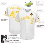 Custom White and Gold Baseball Jersey with Personalized Name and Number - Authentic Team Apparel Personalized White White-Gold