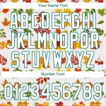 Personalized 3D Autumn Leaves Baseball Jersey with Custom Name & Number - White Kelly Green Design Personalized White White-Kelly