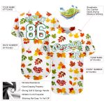 Personalized 3D Autumn Leaves Baseball Jersey with Custom Name & Number - White Kelly Green Design Personalized White White-Kelly