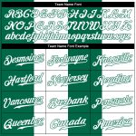 Custom Name and Number Baseball Jersey with Hawaii Coconut Trees 3D Pattern in White and Kelly Green - Personalized Jersey