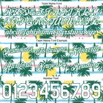 Personalized 3D Pattern Design Basketball Shorts with Palm Trees in White and Kelly Green Personalized White White-Kelly