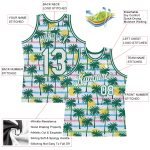 Personalized 3D Pattern Hawaii Palm Trees Basketball Jersey - White Kelly Green Personalized White White-Kelly Green 3D Pattern