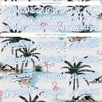 Personalized 3D Hawaii Palm Trees Baseball Jersey with Custom Name and Number - White Light Blue Design Personalized White