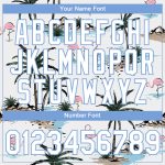 Custom Name and Number 3D Hawaii Palm Trees Performance T-Shirt - Personalized Light Blue Design Personalized White White-Light
