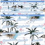 Custom Name and Number 3D Hawaii Palm Trees Performance T-Shirt - Personalized Light Blue Design Personalized White White-Light