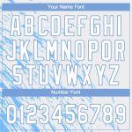 Custom Softball Jersey with Personalized Name and Number, White-Light Blue 3D Pattern, Unisex, Two-Button Style Personalized