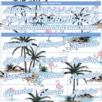 Custom Name and Number Performance T-Shirt with Hawaii Palm Trees 3D Pattern - Long Sleeve White and Light Blue Design Personalized