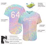 Personalized Leopard Print Baseball Jersey | Custom Name & Number | White Medium Pink 3D Pattern Design Personalized White