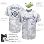 Custom Name and Number Authentic Baseball Jersey - Personalized White-Navy 3D Pattern Design Personalized White White-Navy