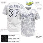 Custom Name and Number Unisex Softball Jersey - Personalized 3D Pattern White Navy Two-Button Design Personalized White White-Navy