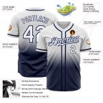 Custom Name and Number Baseball Jersey - Personalized White-Navy Authentic Fade Team Jersey Personalized White White-Navy