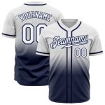 Custom Name and Number Baseball Jersey - Personalized White-Navy Authentic Fade Team Jersey Personalized White White-Navy