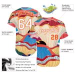 Custom Name Number Personalized 3D Floral Pattern Baseball Jersey White Orange Design Authentic Team Apparel Personalized