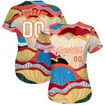 Custom Name Number Personalized 3D Floral Pattern Baseball Jersey White Orange Design Authentic Team Apparel Personalized