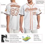 Custom Name and Number Personalized Authentic Baseball Jersey - White and Orange Team Jersey Personalized White White-Orange