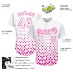 Custom Name and Number Authentic Baseball Jersey - Personalized White-Pink 3D Pattern Design Personalized White White-Pink