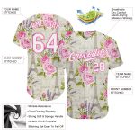 Custom Floral Eiffel Tower Baseball Jersey Personalized 3D White-Pink Design with Name and Number Personalized White White-Pink