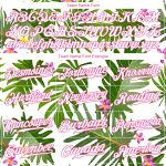 Personalized Tropical Palm Leaves 3D Pattern Baseball Jersey with Custom Name & Number - White Pink Design Personalized White