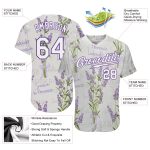 Custom Lavender 3D Pattern Baseball Jersey - Personalized White and Purple with Team Name and Number Personalized White White-Purple
