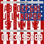 Personalized 3D American Flag Baseball Jersey - White and Red Authentic Design Personalized White White-Red 3D American Flag