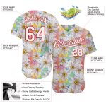 Customizable 3D Pattern Daisy Baseball Jersey with Name & Number - White Red Team Design Personalized White White-Red 3D