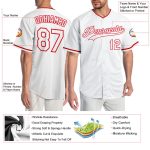 Personalized Custom Name Number Baseball Jersey Red White Authentic Team Apparel Personalized White White-Red Authentic Baseball