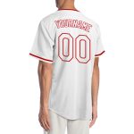 Personalized Custom Name Number Baseball Jersey Red White Authentic Team Apparel Personalized White White-Red Authentic Baseball