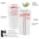 Personalized Authentic Baseball Jersey with Custom Name and Number, White-Red Sleeveless Design Personalized White White-Red
