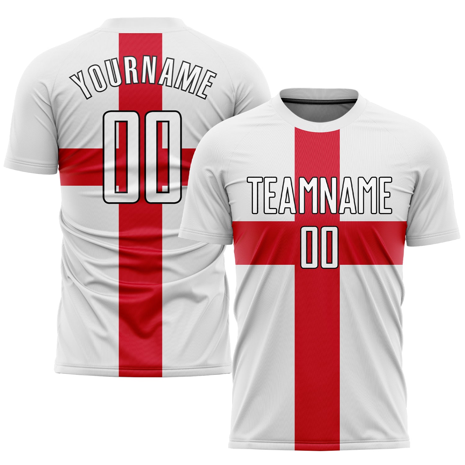 Custom Great Britain Flag Soccer Jersey with Personalized Name and Number - Red and Black Sublimation Uniform Personalized