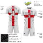 Custom Great Britain Flag Soccer Jersey with Personalized Name and Number - Red and Black Sublimation Uniform Personalized