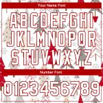 Custom Name Number Christmas 3D Bomber Varsity Letterman Jacket - Personalized Red Gray White Full-Snap Team Jacket Personalized