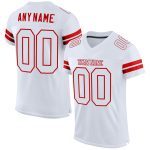 Personalized Custom Football Jersey with Team Name & Number - White Red Mesh Authentic Personalized White White-Red Mesh