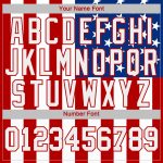 Personalized 3D American Flag Long Sleeve Performance T-Shirt in White and Red-Royal Personalized White White Red-Royal American