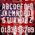 Custom Team Name and Number 3D Long Sleeve Performance T-Shirt, Red-Royal American Flag Design, Personalized White T-Shirt