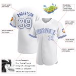 Custom Name and Number Personalized Baseball Jersey - White-Royal Authentic Team Jersey Personalized White White-Royal Authentic