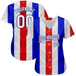 Custom Name and Number Baseball Jersey - Personalized Royal-Red 3D Pattern Authentic White Jersey Personalized White White