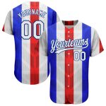 Custom Name and Number Baseball Jersey - Personalized Royal-Red 3D Pattern Authentic White Jersey Personalized White White