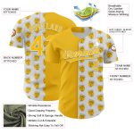 Personalized 3D Pattern Design Champion Trophy Baseball Jersey - White Yellow Authentic Personalized White Yellow 3D Pattern