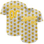 Custom Name Number Champion Baseball Jersey 3D Pattern Design Personalized White Yellow Team Personalized White Yellow 3D