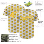 Custom Name Number Champion Baseball Jersey 3D Pattern Design Personalized White Yellow Team Personalized White Yellow 3D