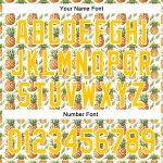 Custom Name and Number Personalized 3D Pineapple Pattern Baseball Jersey - White Yellow Design Personalized White Yellow