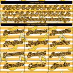 Custom Name and Number Banana Performance T-Shirt - Personalized 3D White Yellow-Black Design for Team Wear Personalized