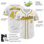 Custom Name and Number Authentic Baseball Jersey - Personalized White Yellow Black Team Jersey Personalized White Yellow-Black