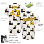 Personalized 3D Pattern Baseball Jersey - Custom Name & Number, White Yellow-Brown, Ox Team Design Personalized White Yellow-Brown