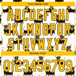 Personalized 3D Pattern Baseball Jersey - Custom Name & Number, White Yellow-Brown, Ox Team Design Personalized White Yellow-Brown